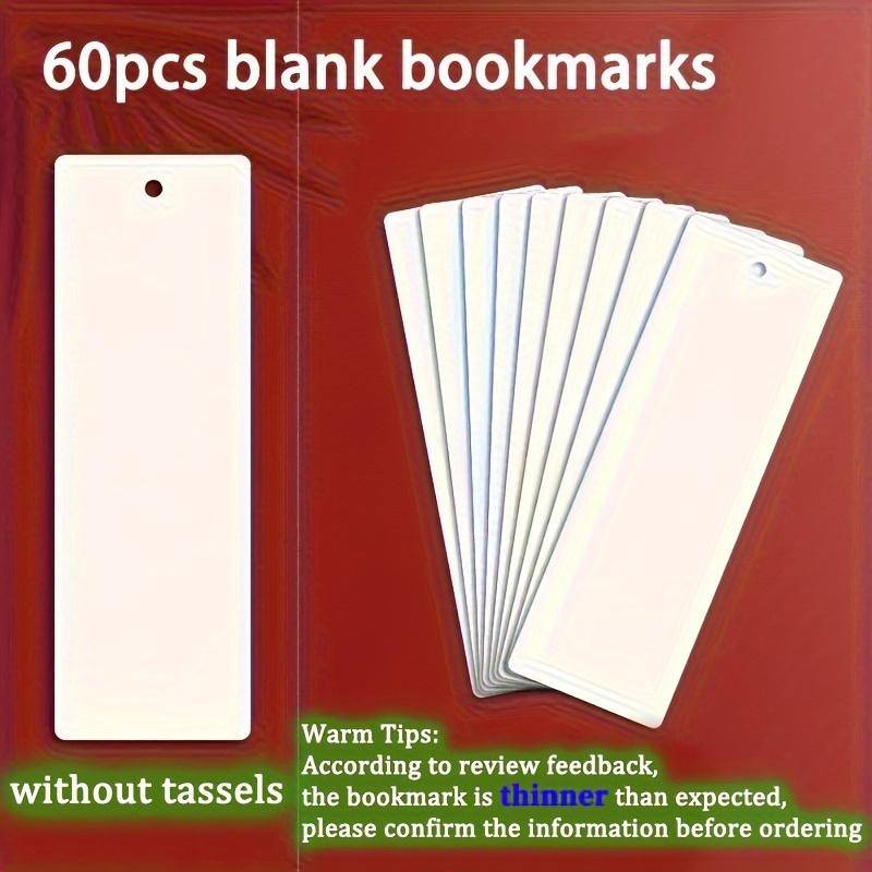 60 Stück 400 g/m² Aquarellpapier Lesezeichen, Blanko Etiketten zum DIY Ausmalen, für Pastell-, Acryl- und Aquarell-Kunstprojekte, Bastelbedarf 60pcs bookmarks weiß von Joom DACH