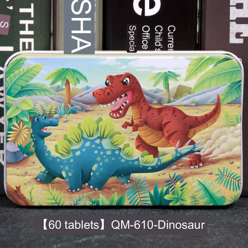 60-teiliges Eisenbox-Holzpuzzle, Cartoon-Cartoon-Flachpuzzle, Puzzle-Version, Früherziehung, Lernspielzeug für Kinder von Joom DACH