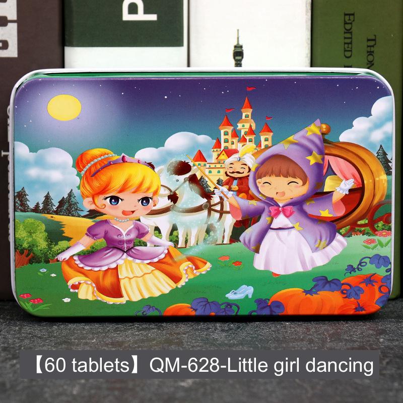 60-teiliges Eisenbox-Holzpuzzle, Cartoon-Cartoon-Flachpuzzle, Puzzle-Version, Früherziehung, Lernspielzeug für Kinder von Joom DACH