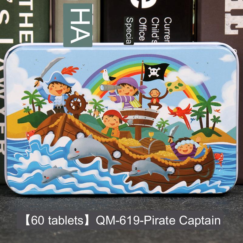 60-teiliges Eisenbox-Holzpuzzle, Cartoon-Cartoon-Flachpuzzle, Puzzle-Version, Früherziehung, Lernspielzeug für Kinder von Joom DACH