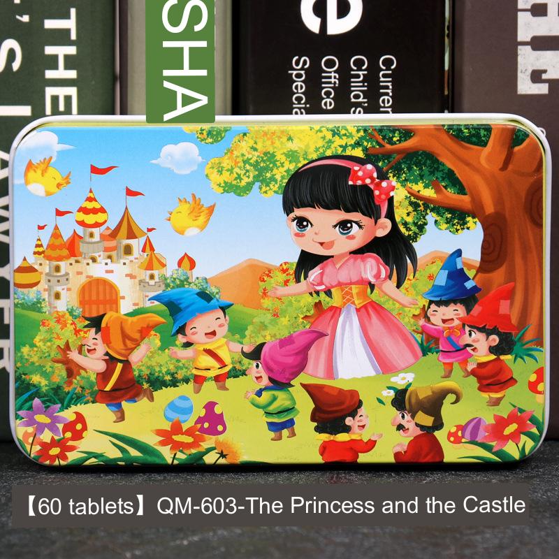 60-teiliges Eisenbox-Holzpuzzle, Cartoon-Cartoon-Flachpuzzle, Puzzle-Version, Früherziehung, Lernspielzeug für Kinder von Joom DACH