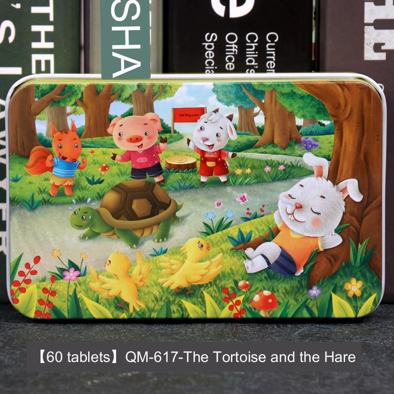 60-teiliges Eisenbox-Holzpuzzle, Cartoon-Cartoon-Flachpuzzle, Puzzle-Version, Früherziehung, Lernspielzeug für Kinder von Joom DACH