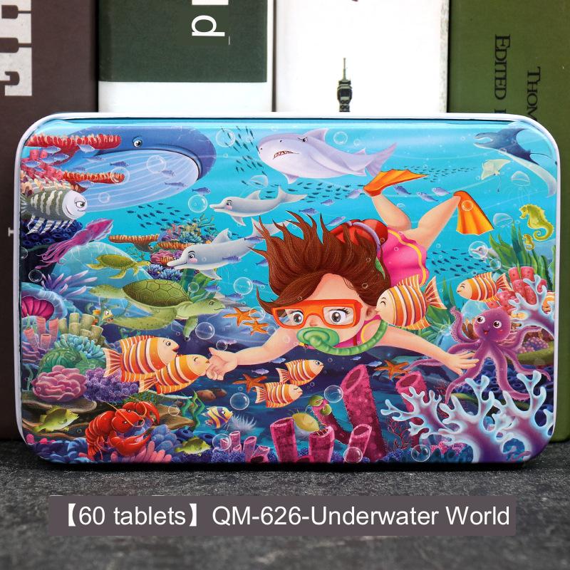 60-teiliges Eisenbox-Holzpuzzle, Cartoon-Cartoon-Flachpuzzle, Puzzle-Version, Früherziehung, Lernspielzeug für Kinder von Joom DACH