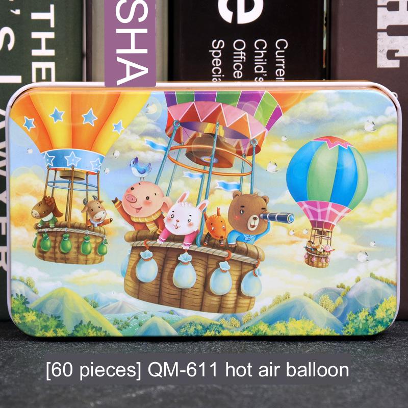 60-teiliges Eisenbox-Holzpuzzle, Cartoon-Cartoon-Flachpuzzle, Puzzle-Version, Früherziehung, Lernspielzeug für Kinder von Joom DACH