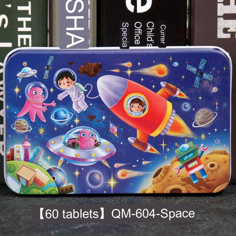 60-teiliges Eisenbox-Holzpuzzle, Cartoon-Cartoon-Flachpuzzle, Puzzle-Version, Früherziehung, Lernspielzeug für Kinder von Joom DACH