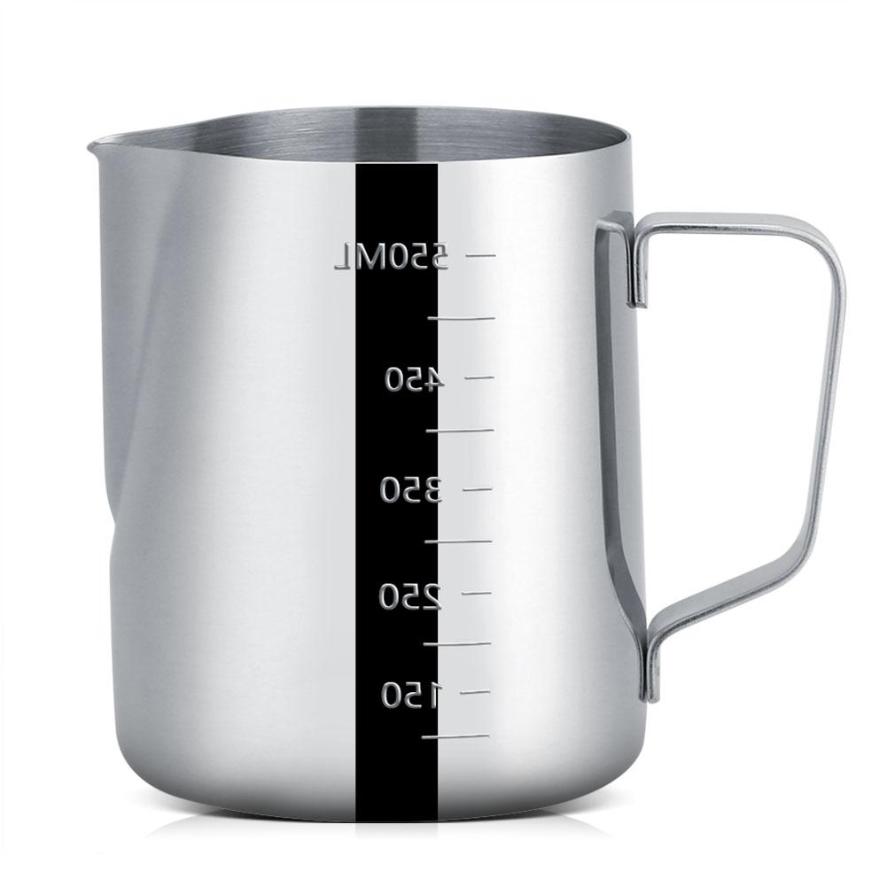 600ml Edelstahl Milchaufschäumkännchen Espresso Kaffeetasse Becher mit Messskala von Joom DACH