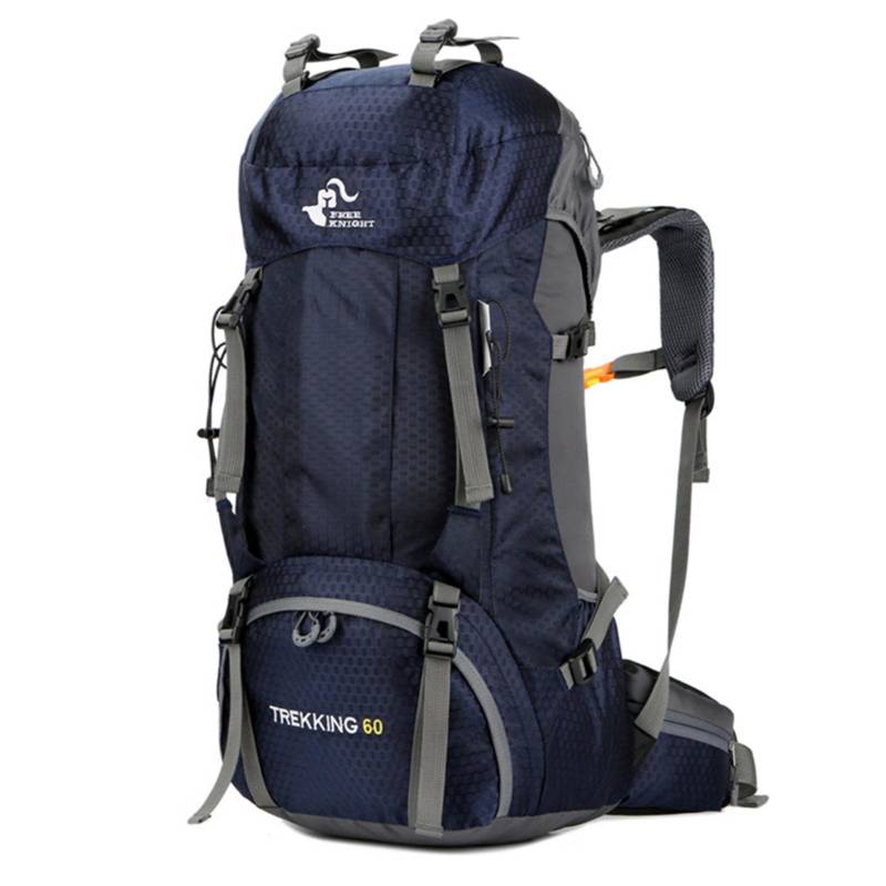 60L Wanderrucksack Wasserabweisender Kletter-Camping-Rucksack Reise-Tagesrucksack mit Regenschutz dunkelblaue von Joom DACH