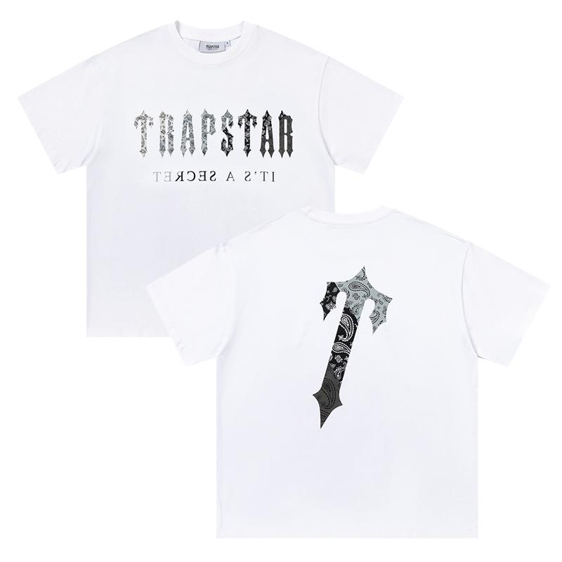 639 Trapstar London 2025 Sommer Neues hochwertiges Rundhals-T-Shirt aus Baumwolle in großer Größe für Männer und Frauen, Paar-T-Shirt S weiß von Joom DACH
