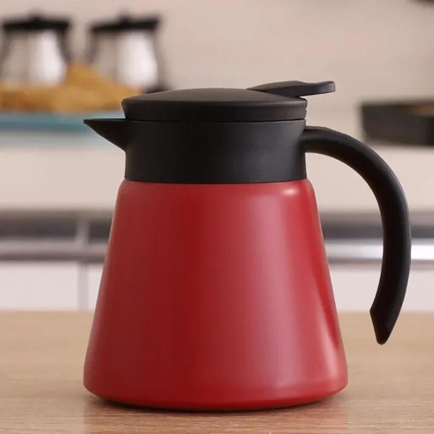 680 ml Edelstahl-Thermo-Kaffeekanne, doppelwandige Thermoskanne für Zuhause, Büro, hält Getränke heiß – Rot, Schwarz, Weiß 680ML rot von Joom DACH