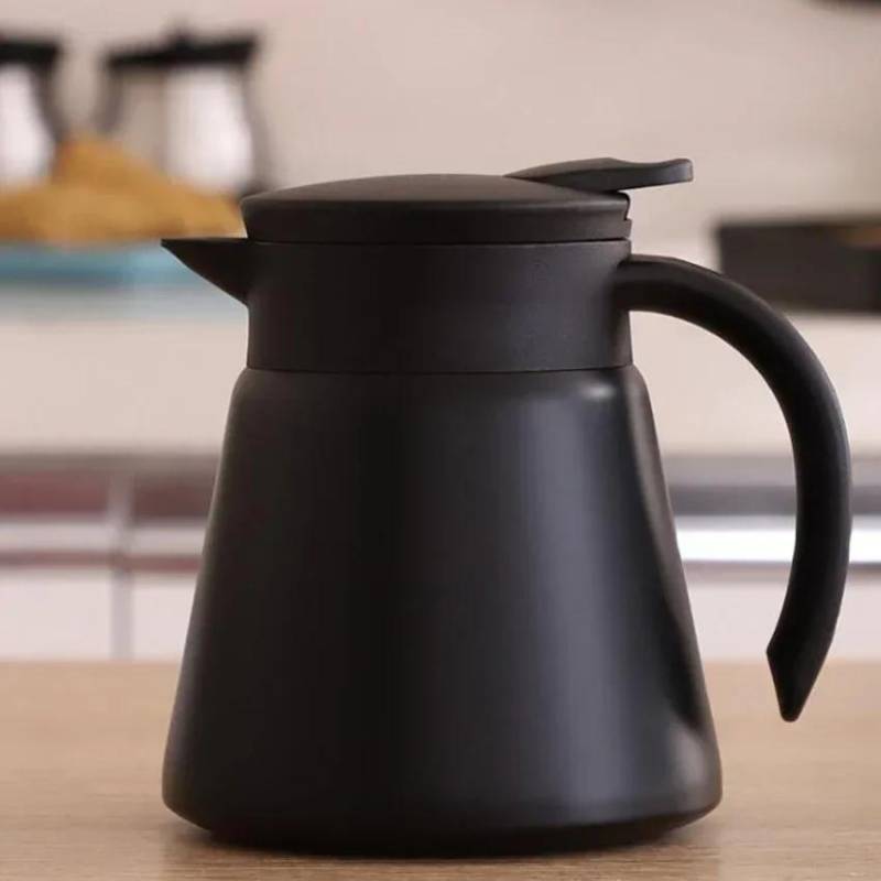 680 ml Edelstahl-Thermo-Kaffeekanne, doppelwandige Thermoskanne für Zuhause, Büro, hält Getränke heiß – Rot, Schwarz, Weiß 680ML schwarz von Joom DACH
