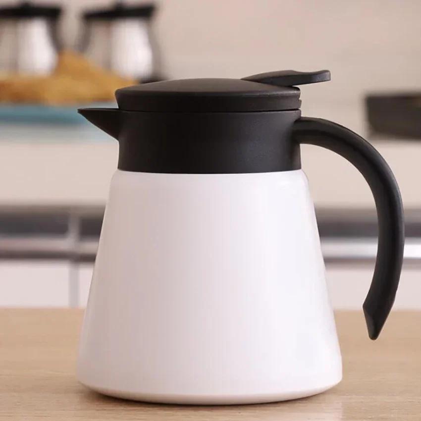 680 ml Edelstahl-Thermo-Kaffeekanne, doppelwandige Thermoskanne für Zuhause, Büro, hält Getränke heiß – Rot, Schwarz, Weiß 680ML weiß von Joom DACH
