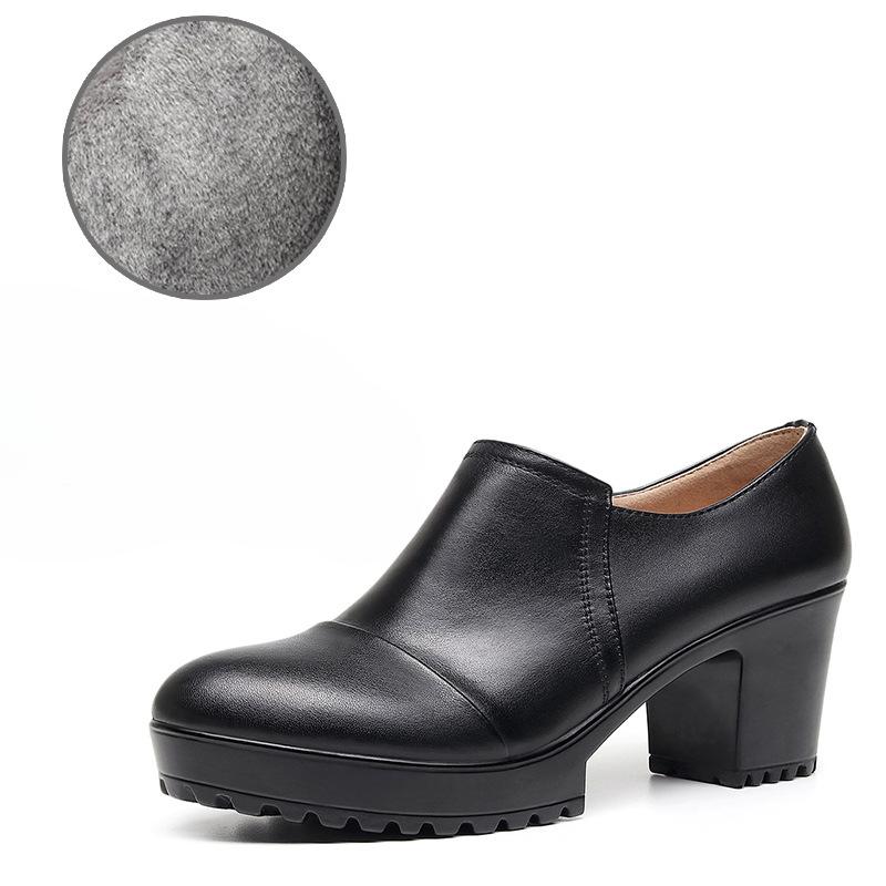 6CM 8CM 10cm Kleine Größe 33-43 Tiefe Mund Echtes Leder Schuhe Frauen Pumps Frühling Block High Heels Schuhe für Büro Modell 43 von Joom DACH