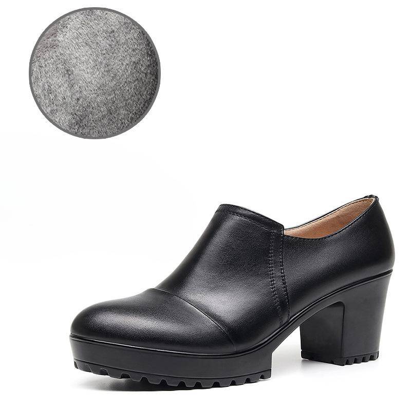 6CM 8CM 10cm Kleine Größe 33-43 Tiefe Mund Echtes Leder Schuhe Frauen Pumps Frühling Block High Heels Schuhe für Büro Modell 43 von Joom DACH