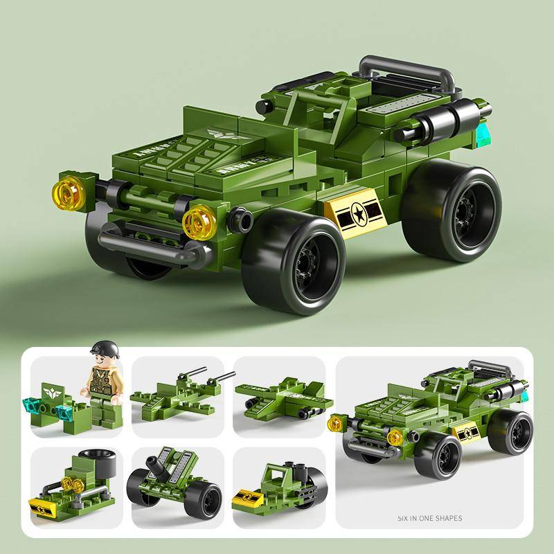 6IN1 Polizeiauto Feuerlöschboot DIY Hubschrauber Dinosaurier Modell Bausteine Stadt SWAT Fahrzeug Ziegel Spielzeug für Kinder Geschenk Peace Elite-106Pcs von Joom DACH