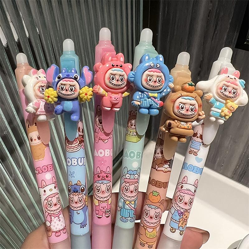 6 STÜCK Labubu Gelstifte Cartoon Kawaii 0,5 mm Radierbarer Stift Schule Schüler Schreibwaren von Joom DACH