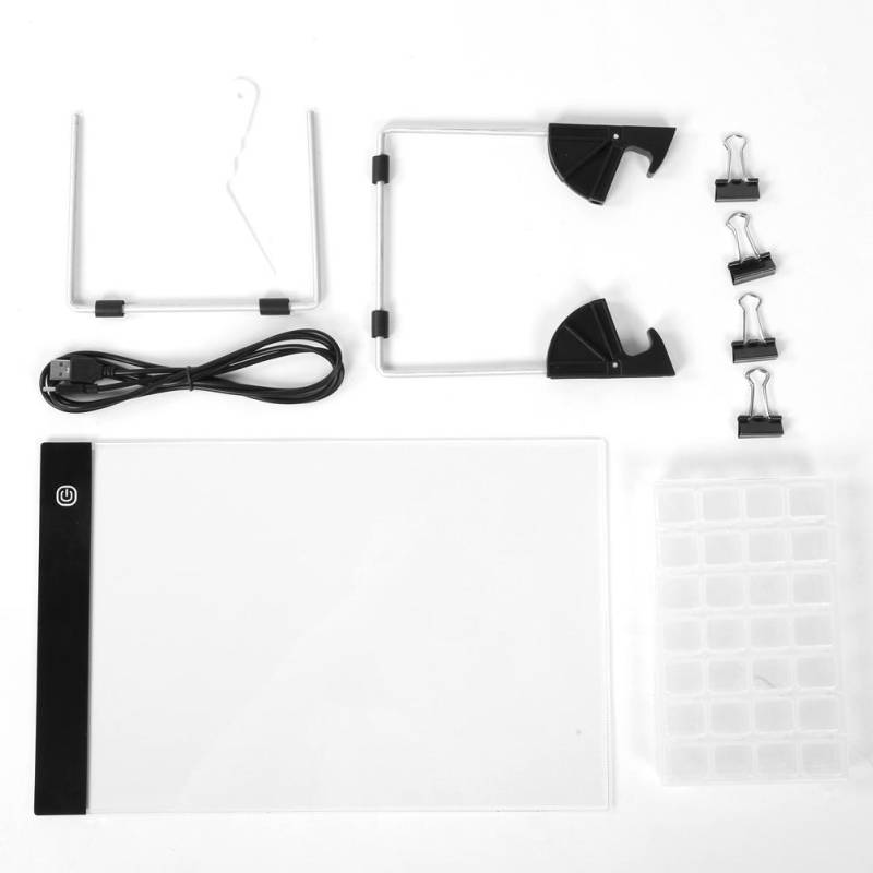 6PCs Set Diamant Malerei Werkzeuge LED Licht Kunst Suppies Leucht Panel Flip Buch Kit A4 von Joom DACH