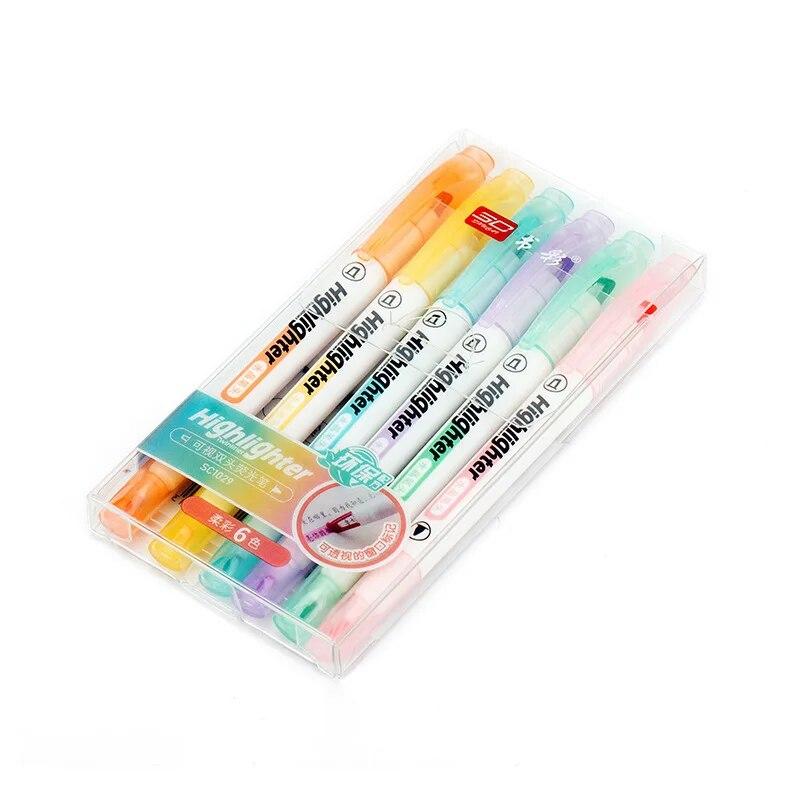 6Pcs Doppel-headed Sichtbare Spitze Textmarker Stift Dual Tipps Markierung Highlighter Student Writting Schreibwaren Für Büro Schule Verwenden 6Pcs Doppel-headed Sichtbare Spitze Textmarker Stift Dual Tipps Markierung Highlighter Student Writting Schreibwaren Für Büro Schule Verwenden von Joom DACH