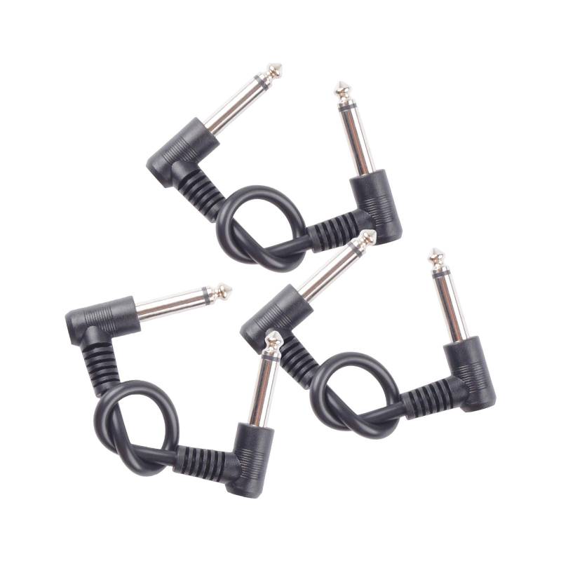 6Pcs Gitarre Patch Kabel 7 Zoll Gitarre Pedal Kabel 6,35mm Interface Rechten Winkel Typ Anschlüsse 3Pcs 18cm schwarz von Joom DACH