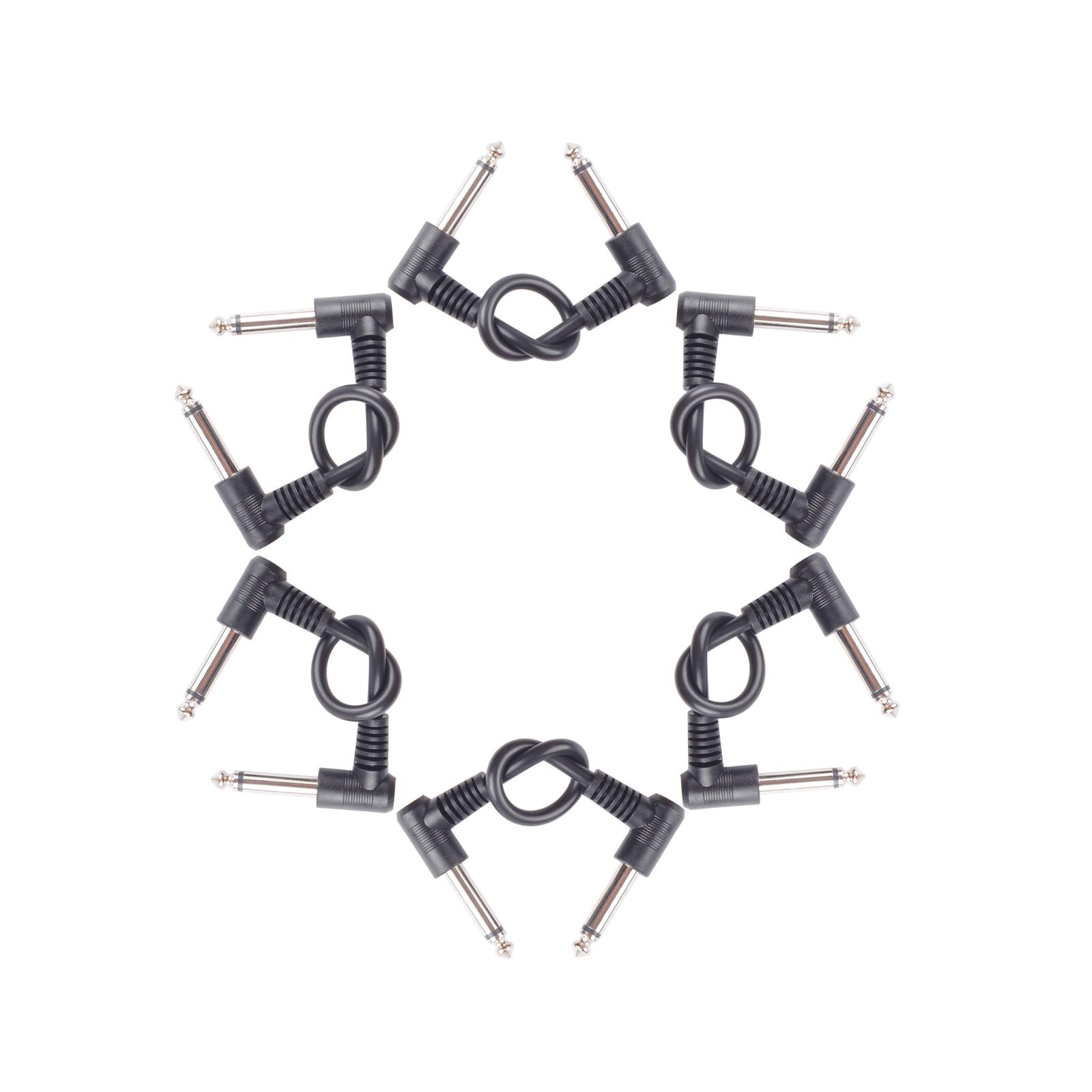 6Pcs Gitarre Patch Kabel 7 Zoll Gitarre Pedal Kabel 6,35mm Interface Rechten Winkel Typ Anschlüsse 6Pcs 18cm schwarz von Joom DACH
