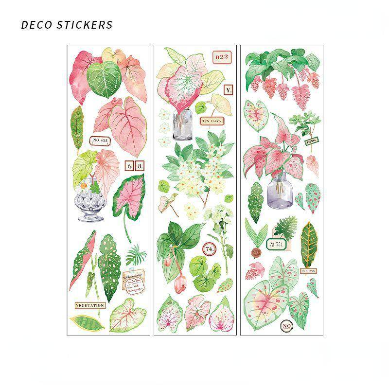 6Pcs Grüne Pflanze Obst Dekorative Pet Aufkleber Vintage Handbuch Scrapbooking Label Tagebuch Schreibwaren Album Telefon Journal Planer von Joom DACH