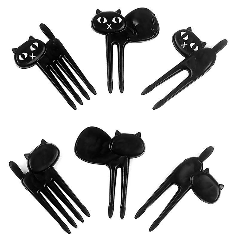6Pcs Mini Tier Gabel Obst Picks Nette Cartoon Katze Kinder Gabel Bento Lunch Box Decor Zubehör von Joom DACH