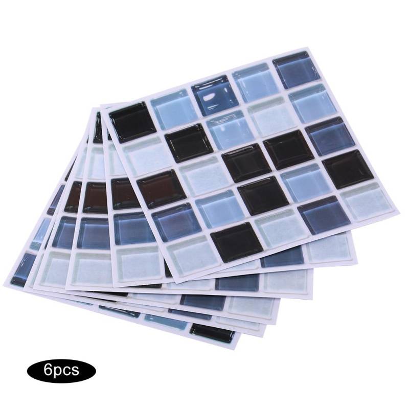 6Pcs Mosaik Selbst klebende Wand Fliesen Aufkleber Küche Öl proof Aufkleber Badezimmer Dekor(FX705) von Joom DACH