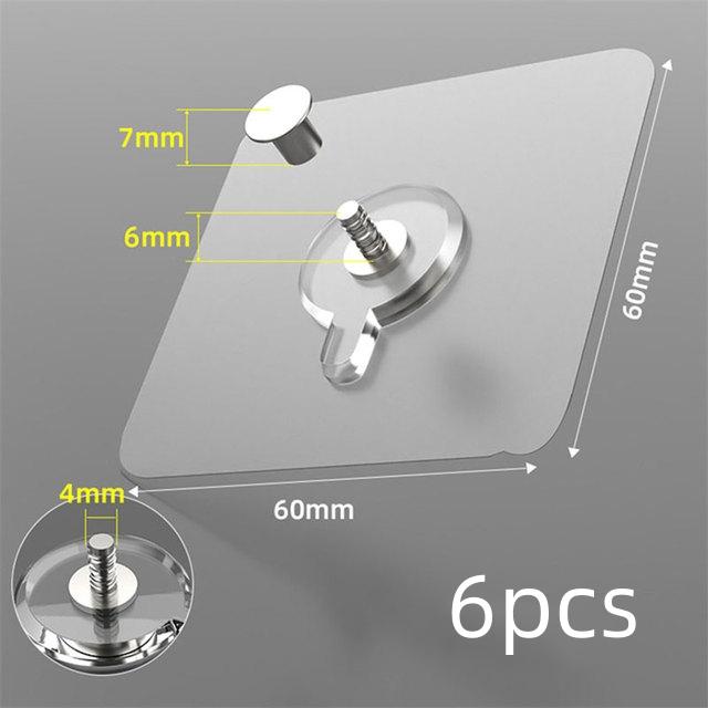 6 Stück Selbstklebender Haken Stark Klebende Nägel Haken Poster Nahtloser Wandaufkleber Haken Transparent Küche Badezimmer Schraubenhalter von Joom DACH
