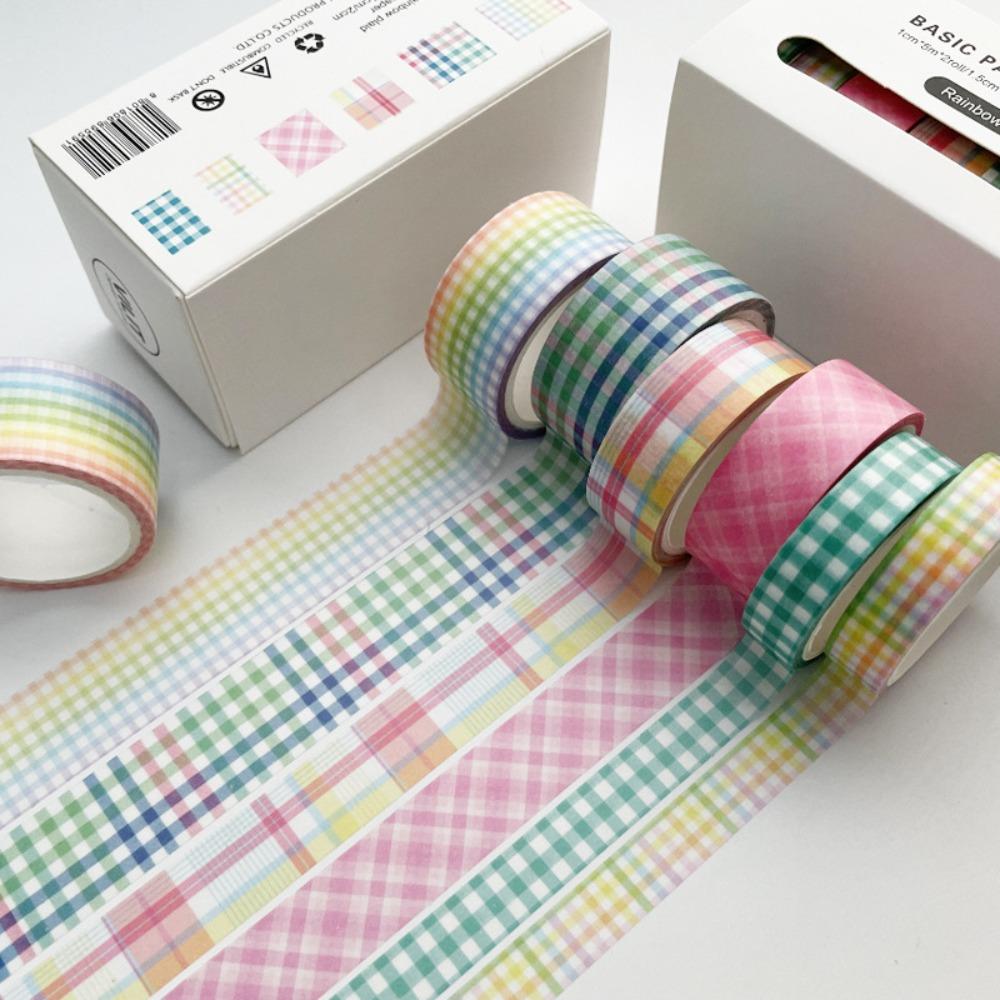 6 Rollen/Box Kawaii 6 Farben Geschenkdekorationsmaterial DIY Handbuch Geschenkpapier Aufkleber Rainbow plaid 6 Rollen/Box Kawaii 6 Farben Geschenkdekorationsmaterial DIY Handbuch Geschenkpapier Aufkleber Rainbow plaid von Joom DACH