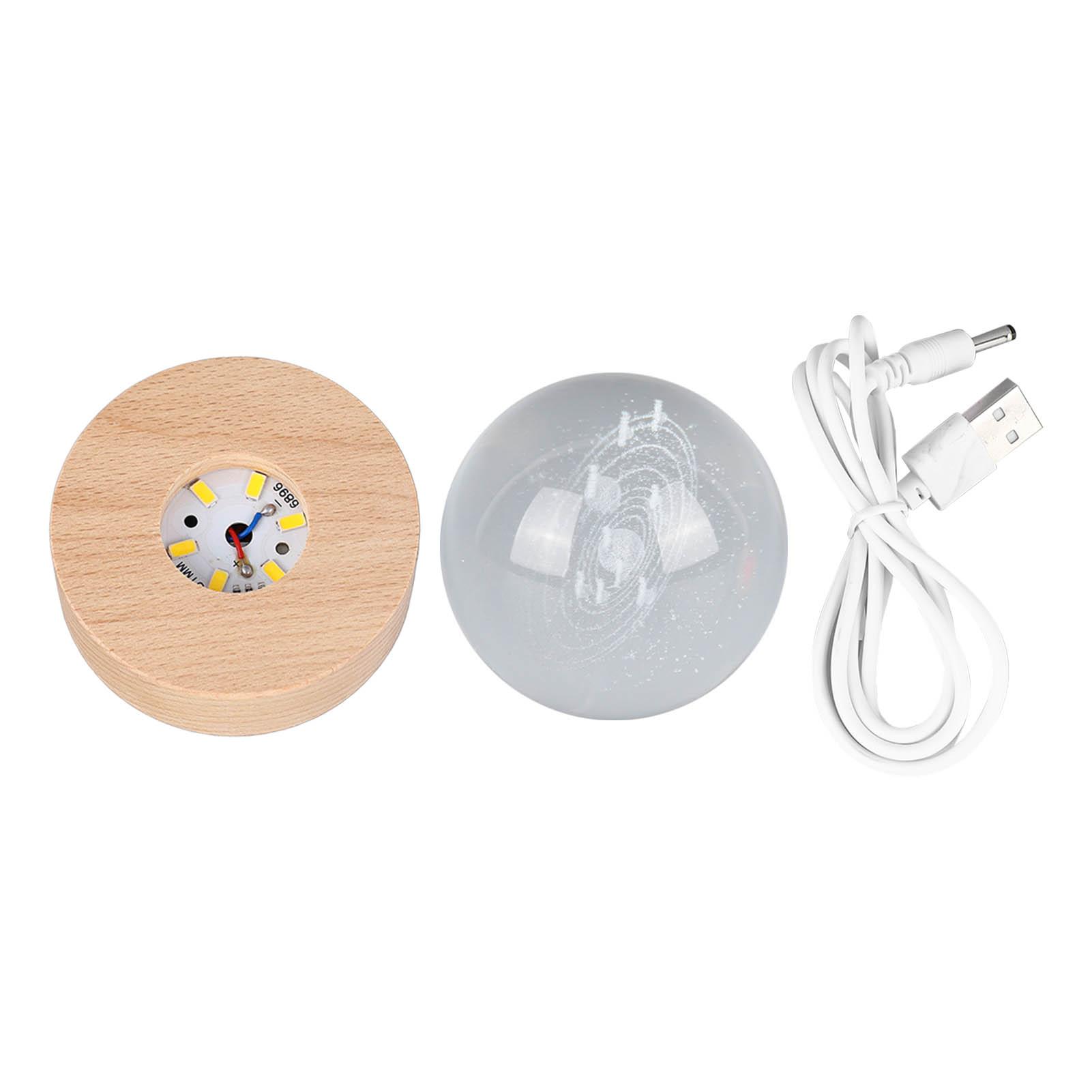 6cm 3D Kristallkugel Leuchtend Klar Skulptur Rund Astronomiekugel Miniatur Skulpturkugel Nacht von Joom DACH