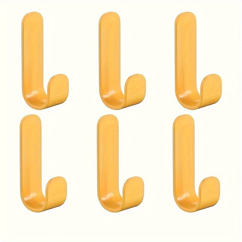 6er-Pack kraftvolle selbstklebende J-Haken – kein Bohren nötig, rostfreie Wand- und Türhaken aus Kunststoff, ideal zur Aufbewahrung in der Küche, praktische Aufhänger 6 sticky hooks without punching gelb von Joom DACH