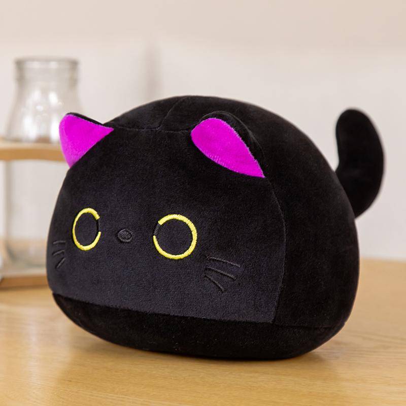 7/11/20CM Kawaii Kleine Kuschelige Schwarze Katze Plüschpuppe Cartoon Stofftier Runde Ball Katze Plüschtier Mädchen Tasche Schlüsselanhänger Anhänger Spielzeug 9cm violett von Joom DACH