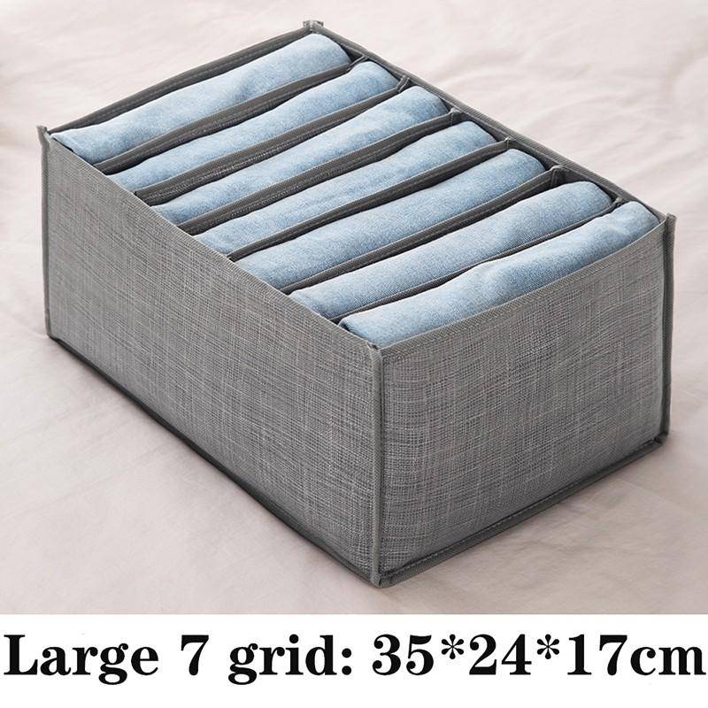 7/9Grids Jeans Aufbewahrungsboxen Closet Organizer Kleiderschrank Trennwände Schublade Organizer Faltbare Unterwäsche Aufbewahrungsbox Large 7 grids von Joom DACH