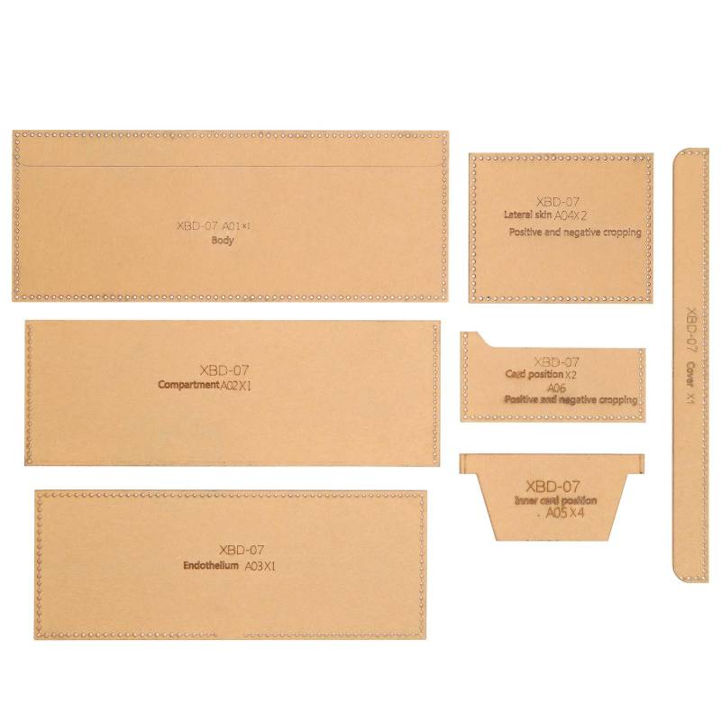 7 Stück Acryl Vorlage Geldbörse Nähen Leder Gepäck Musterherstellung Schneidform XBD‑07 von Joom DACH