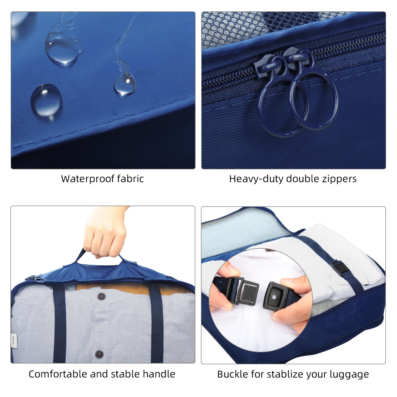 7 Stück Packwürfel, Reiseverpackungsbeutel, Gepäck-Organizer, Netzbeutel, Kulturbeutel, Unterwäsche-Tasche dunkelblaue 7 Stück Packwürfel, Reiseverpackungsbeutel, Gepäck-Organizer, Netzbeutel, Kulturbeutel, Unterwäsche-Tasche dunkelblaue von Joom DACH