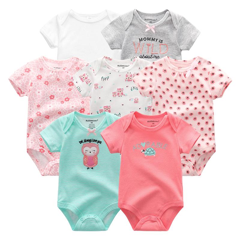 7 Teile/sätze Baby Kleidung Mode Kurzarm Baumwolle Neugeborenes Baby Mädchen Kleidung Cartoon Infantil Strampler Overalls roupas de bebe 12M von Joom DACH