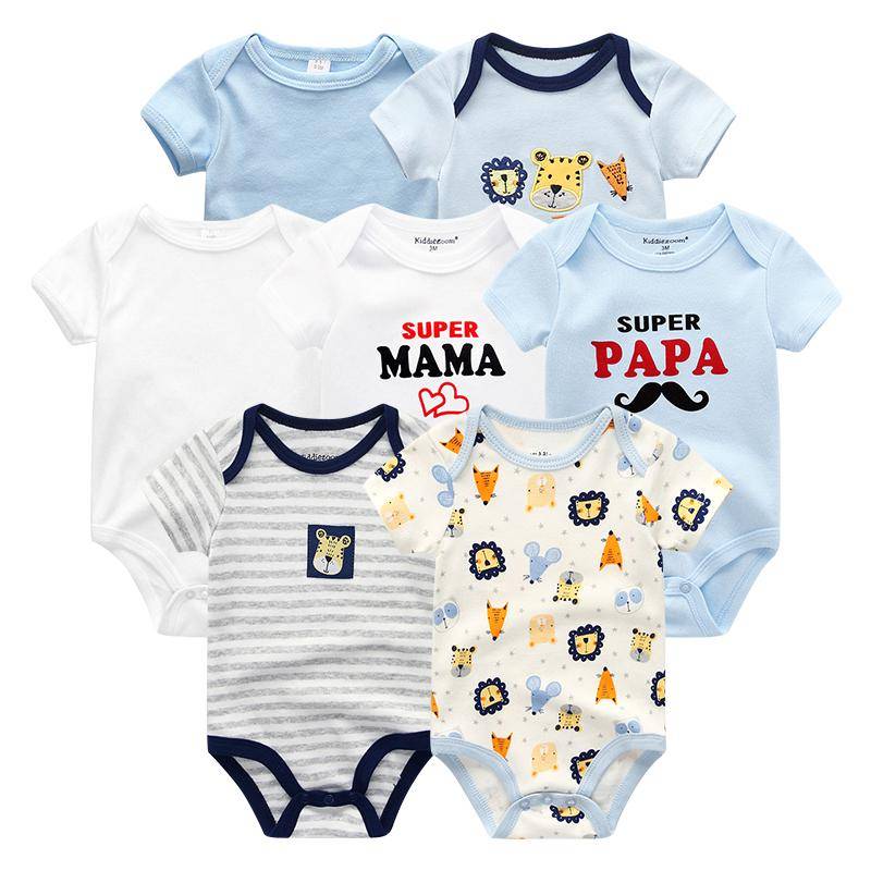 7 Teile/sätze Baby Kleidung Mode Kurzarm Baumwolle Neugeborenes Baby Mädchen Kleidung Cartoon Infantil Strampler Overalls roupas de bebe 3M von Joom DACH