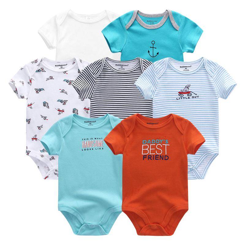 7 Teile/sätze Baby Kleidung Mode Kurzarm Baumwolle Neugeborenes Baby Mädchen Kleidung Cartoon Infantil Strampler Overalls roupas de bebe 3M von Joom DACH