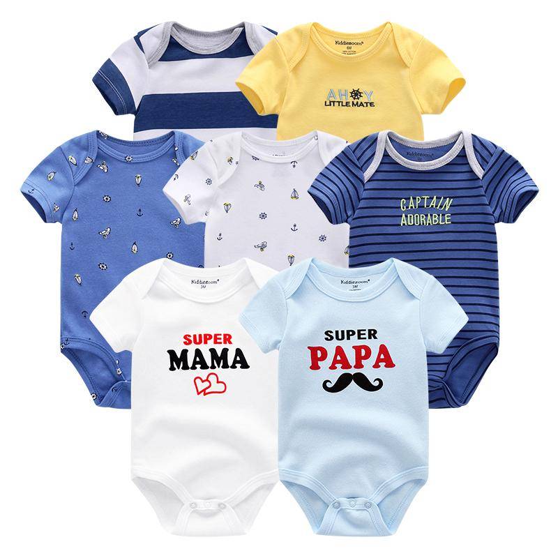 7 Teile/sätze Baby Kleidung Mode Kurzarm Baumwolle Neugeborenes Baby Mädchen Kleidung Cartoon Infantil Strampler Overalls roupas de bebe 6M von Joom DACH