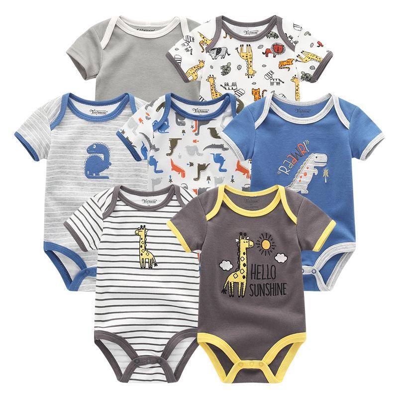 7 Teile/sätze Baby Kleidung Mode Kurzarm Baumwolle Neugeborenes Baby Mädchen Kleidung Cartoon Infantil Strampler Overalls roupas de bebe 9M von Joom DACH