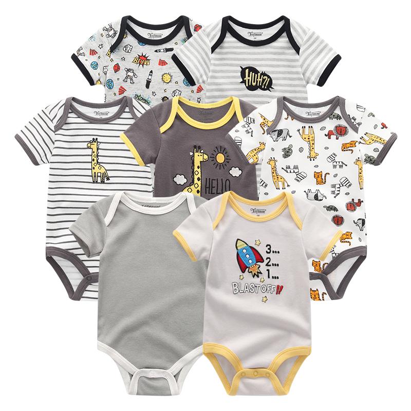 7 Teile/sätze Baby Kleidung Mode Kurzarm Baumwolle Neugeborenes Baby Mädchen Kleidung Cartoon Infantil Strampler Overalls roupas de bebe 9M von Joom DACH