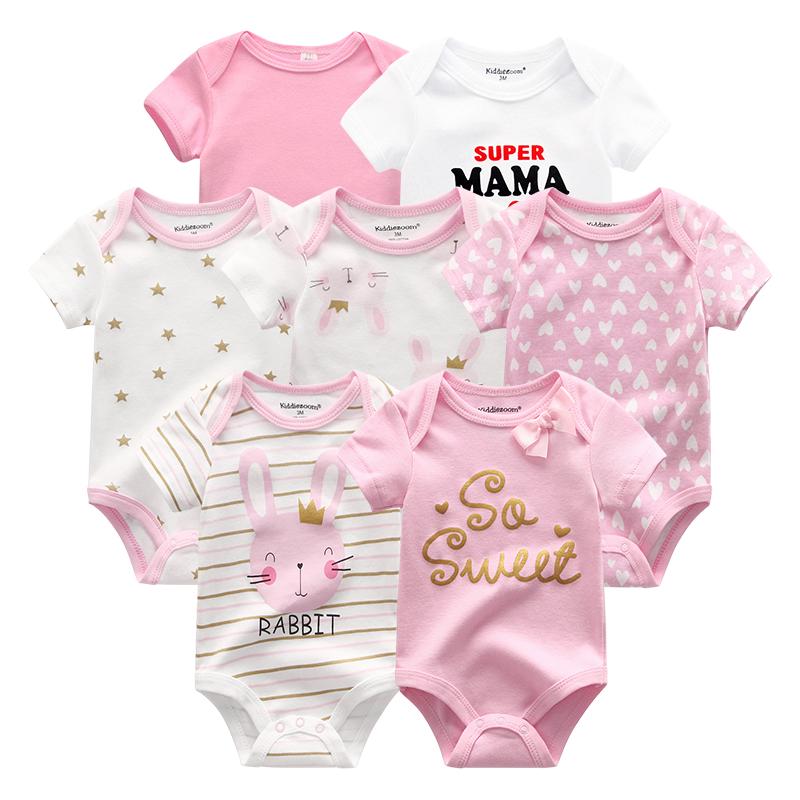 7 Teile/sätze Baby Kleidung Mode Kurzarm Baumwolle Neugeborenes Baby Mädchen Kleidung Cartoon Infantil Strampler Overalls roupas de bebe 9M von Joom DACH