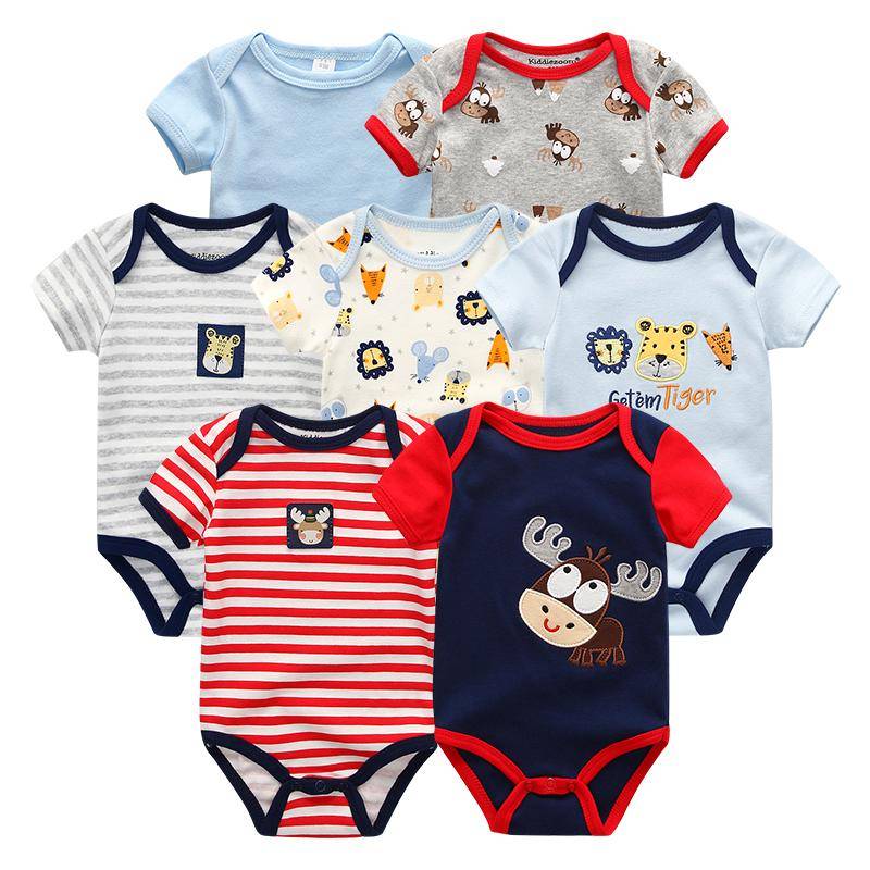 7 Teile/sätze Baby Kleidung Mode Kurzarm Baumwolle Neugeborenes Baby Mädchen Kleidung Cartoon Infantil Strampler Overalls roupas de bebe 9M von Joom DACH