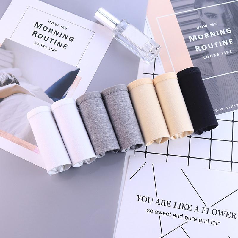 7 Teile/satz Frauen Baumwolle Höschen Einfarbig Unterwäsche Mid Aufstieg Panty Comfor Mädchen Briefs Atmungsaktive Unterhose Weibliche Dessous XXL XXL von Joom DACH