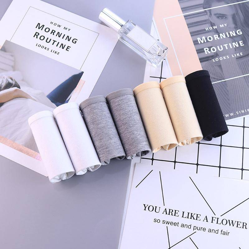 7 Teile/satz Frauen Baumwolle Höschen Einfarbig Unterwäsche Mid Aufstieg Panty Comfor Mädchen Briefs Atmungsaktive Unterhose Weibliche Dessous XXL XXL von Joom DACH