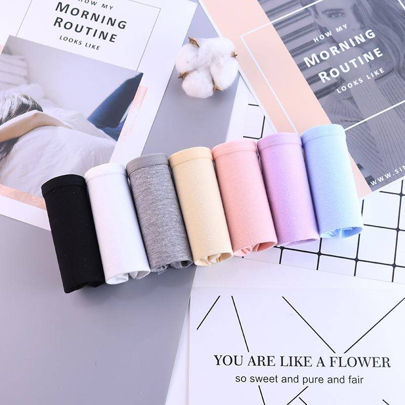 7 Teile/satz Frauen Baumwolle Höschen Einfarbig Unterwäsche Mid Aufstieg Panty Comfor Mädchen Briefs Atmungsaktive Unterhose Weibliche Dessous XXL XXL von Joom DACH