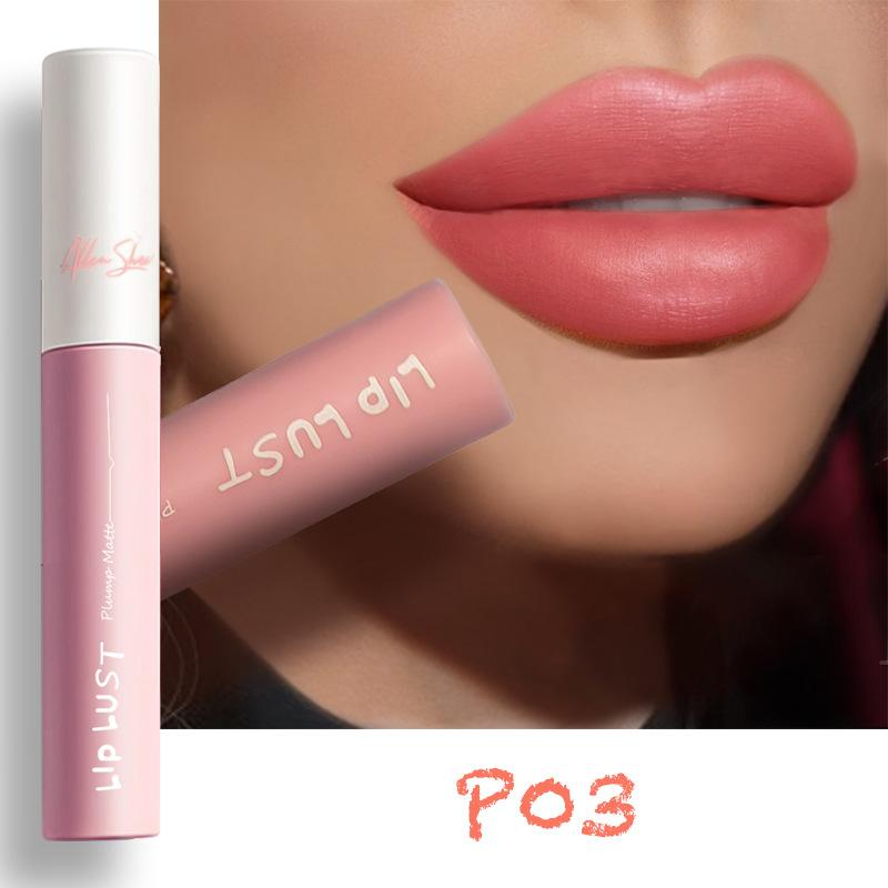7-farbiger feuchtigkeitsspendender Lipgloss, wasserdichter flüssiger Lippenstift, mattierter Lippenstift, nackte Lippenglasur, nackter Lipgloss, Damen-Make-up-Lippenstift 03 von Joom DACH