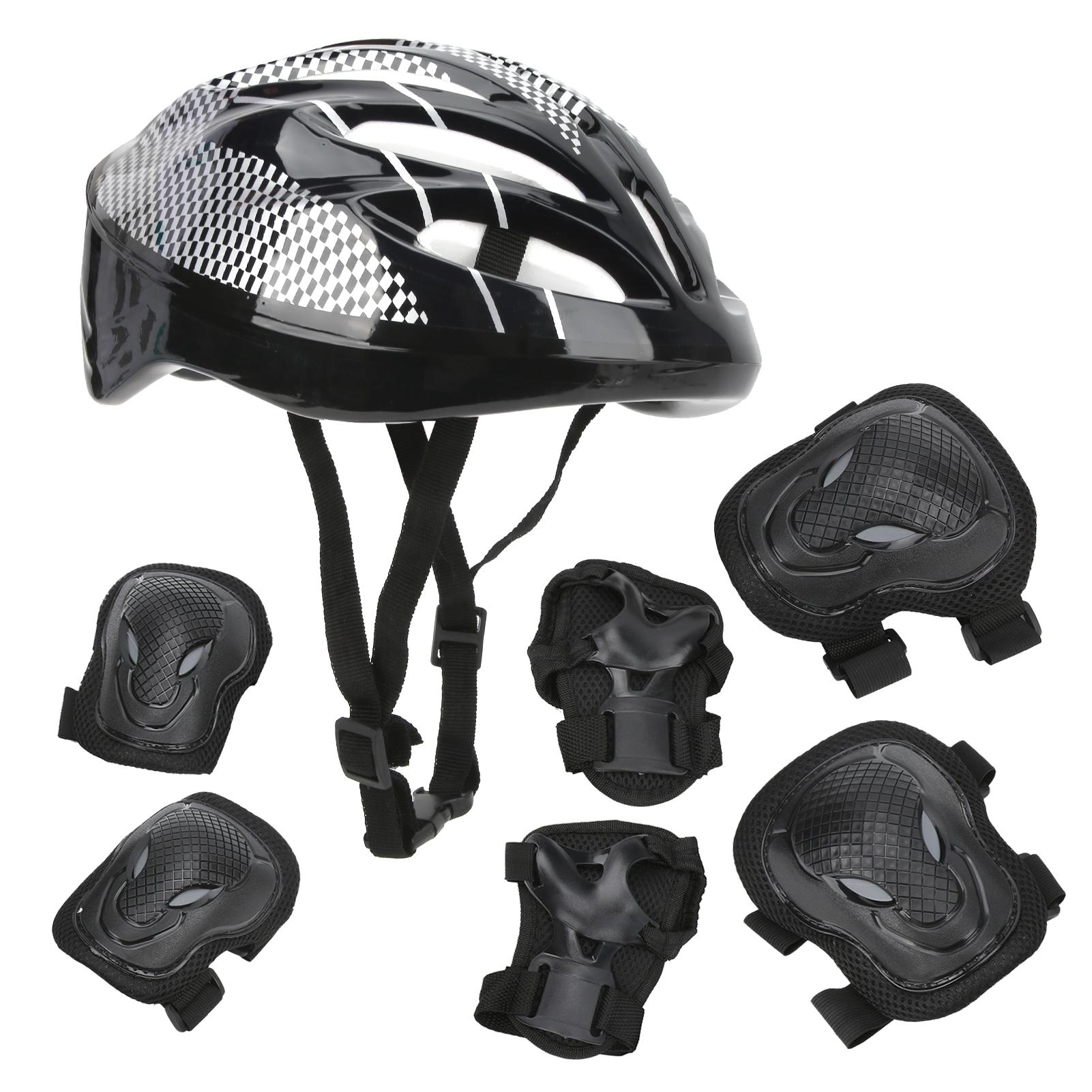 7-teiliges Erwachsenen Rollschuh Schutzausrüstungsset Knieschoner Ellbogenschoner Helm Handgelenkschützer Set von Joom DACH