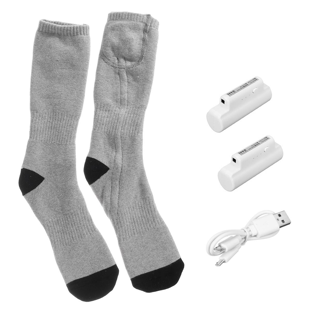 70 ℃ Beheizte Socken Batteriebetriebene elektrische Winter-Wärmeeinlegesohle Herren Damen Thermo-Fußwärmersocken für Outdoor-Skifahren Angeln Motorrad Radfahren with battery von Joom DACH