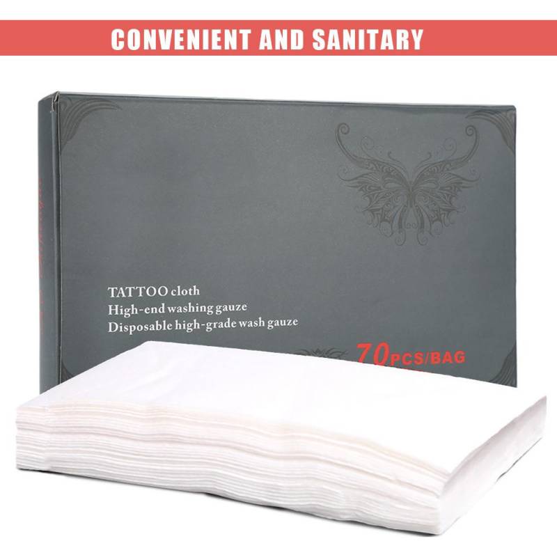 70 Stück Einweg-Tattoo-Handtuch Papier Taschentuch Tuch Baumwolle Reinigung Körper Gesichts-Hautpflege Make-up von Joom DACH