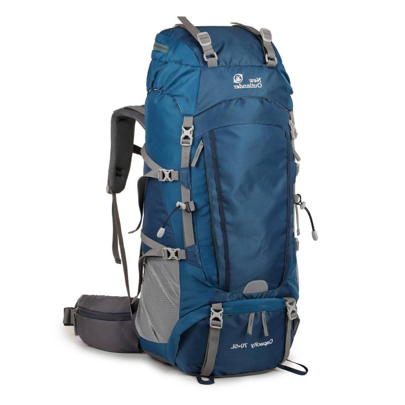 75L Wanderrucksack Große Kapazität Camping Rucksack mit Regenschutz Schuhe Lager blau von Joom DACH